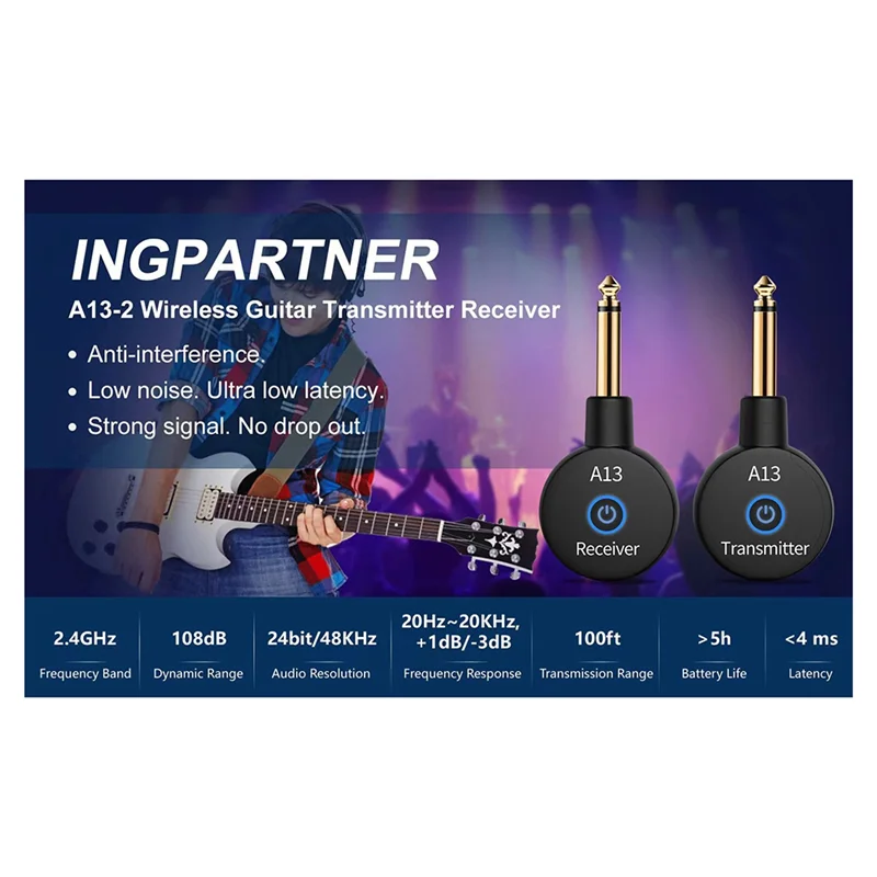 A29Z-2-In-1 2.4Ghz Wireless Guitar System 48Khz Audio Wireless Guitar Transmitter Receiver Electric Guitar Bass Amplifier
A29Z-2-In-1 2.4Ghz Wireless Guitar System 48Khz Audio Wireless Guitar Transmitter Receiver Electric Guitar Bass Amplifier