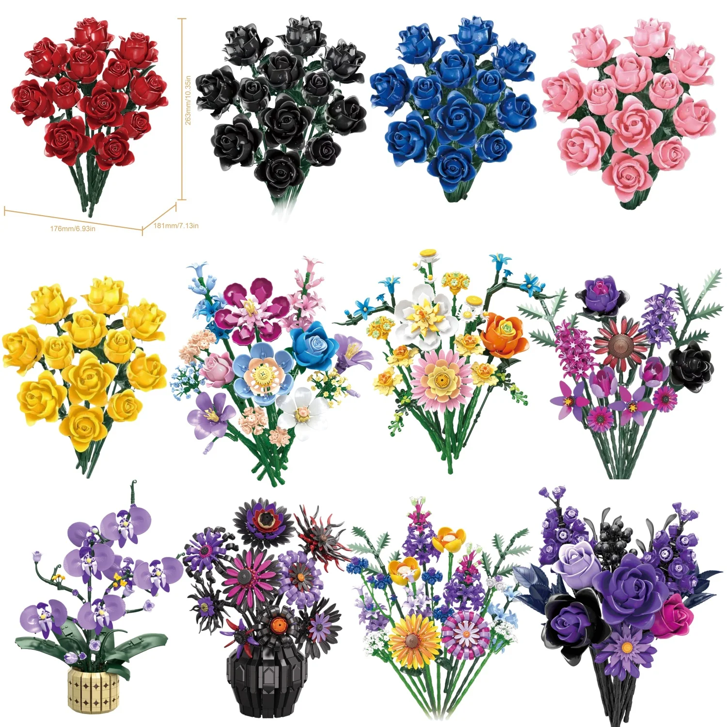 Romantic Bouquet Building Blocks Assembly Gifts Preserved Flower Set Floral Ornament MOC Model For Girls/Lover/Mom Holiday Gifts
Romantic Bouquet Building Blocks Assembly Gifts Preserved Flower Set Floral Ornament MOC Model For Girls/Lover/Mom Holiday Gifts