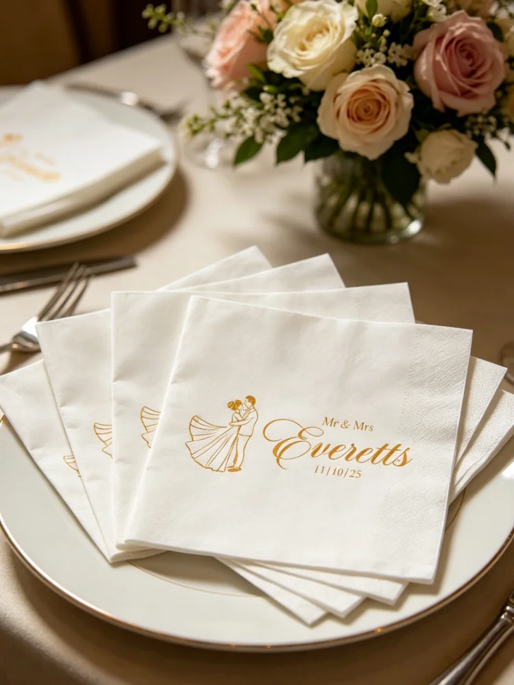 Custom Printed Just Married Cocktail Beverage Luncheon Disposable Paper Napkins Wedding Reception Rehearsal Dinner Table
Custom Printed Just Married Cocktail Beverage Luncheon Disposable Paper Napkins Wedding Reception Rehearsal Dinner Table