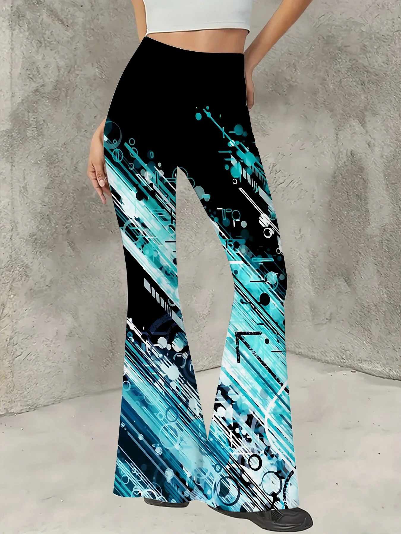 Y2K Graphic Print Flare Pants Women High Waist Knit Bell Bottom Trousers
Y2K Graphic Print Flare Pants Women High Waist Knit Bell Bottom Trousers