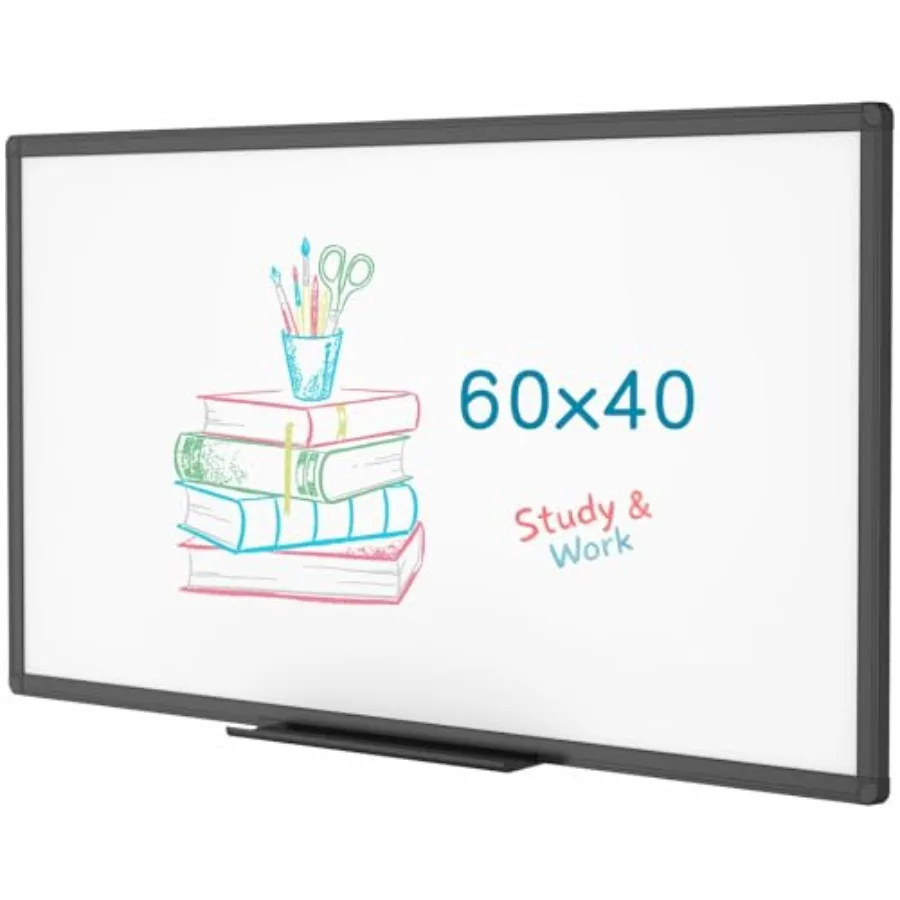 Magnetic Dry Erase White Board 60 X 40 Inches Black Aluminium Frame
Magnetic Dry Erase White Board 60 X 40 Inches Black Aluminium Frame