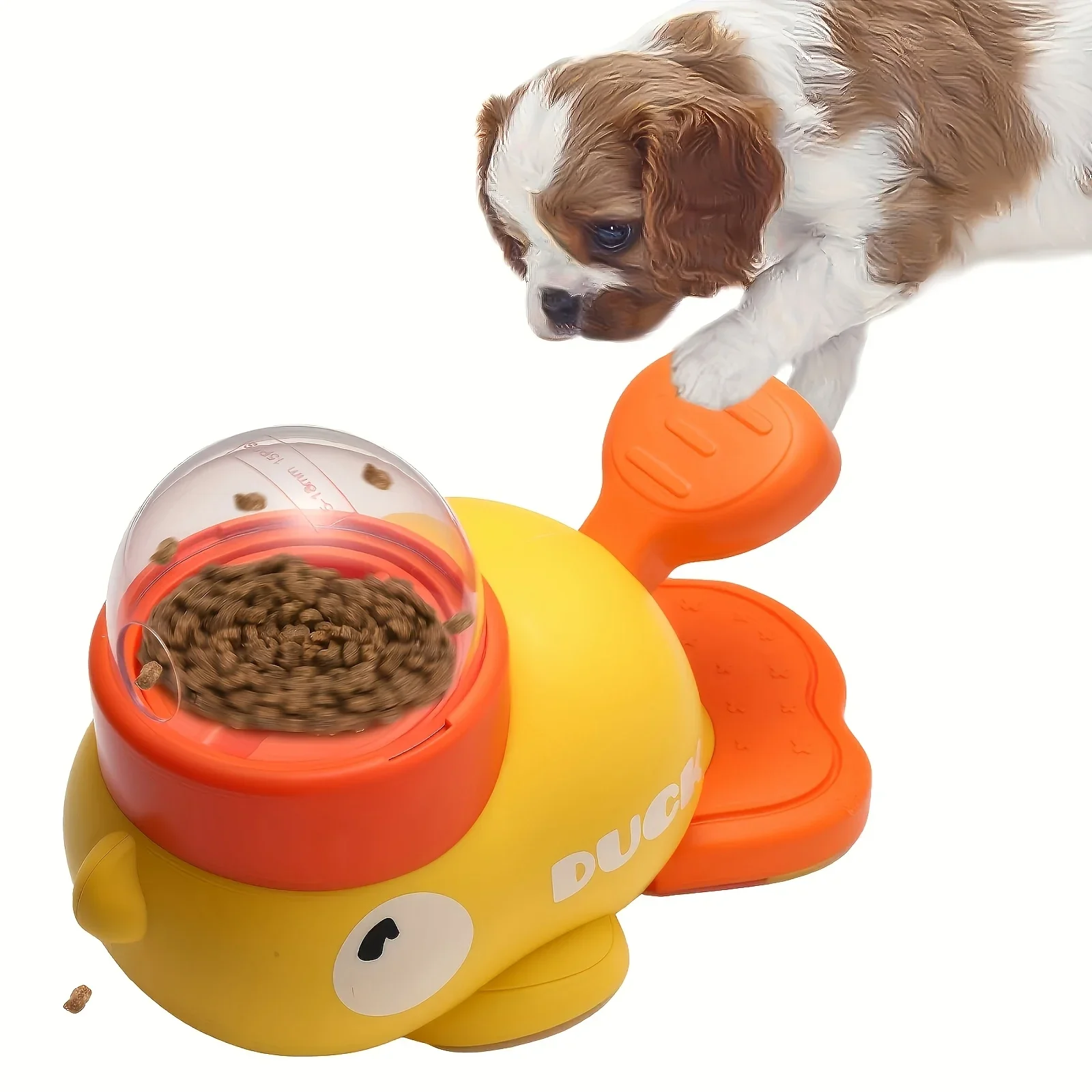 1pc Interactive Duck-Shaped Dog Food Dispenser Toy - Manual Press Feeder,Durable Plastic Puzzle Toy with Orange Beak and Feet
1pc Interactive Duck-Shaped Dog Food Dispenser Toy - Manual Press Feeder,Durable Plastic Puzzle Toy with Orange Beak and Feet