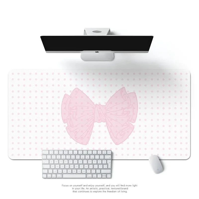 Cute Pink Bow polkadot Large Table Mat Waterproof PU Leather Protective Game Keyboard Mouse Pad For Dorm Desk Dressing Table Mat
Cute Pink Bow polkadot Large Table Mat Waterproof PU Leather Protective Game Keyboard Mouse Pad For Dorm Desk Dressing Table Mat