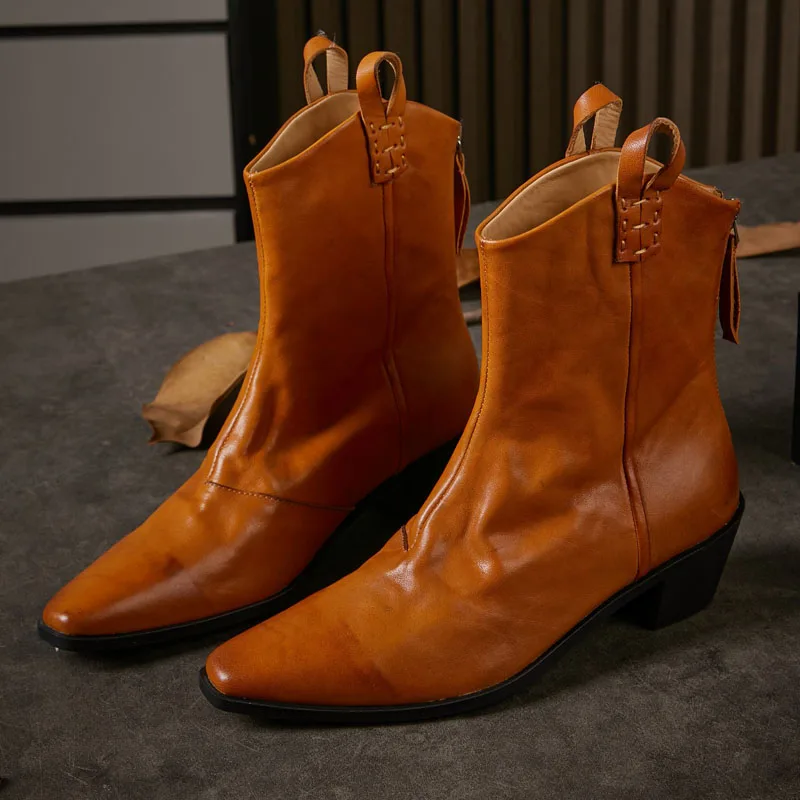 High Quality Women Boots Genuine Leather Western Women Shoes Genuine Leather Chunky Heel Chelsea Boots Retro Ankle Boots
High Quality Women Boots Genuine Leather Western Women Shoes Genuine Leather Chunky Heel Chelsea Boots Retro Ankle Boots