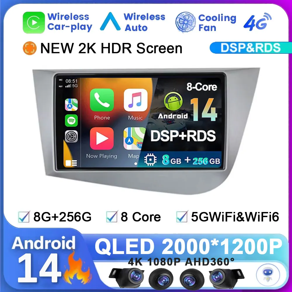 Android 14 For Seat Leon 2 MK2 2005-2012 Car Radio Wireless Carplay Player Navigation GPS Multimedia Video No DVD Stereo DSP HD
Android 14 For Seat Leon 2 MK2 2005-2012 Car Radio Wireless Carplay Player Navigation GPS Multimedia Video No DVD Stereo DSP HD