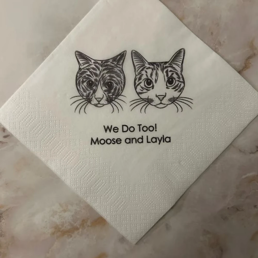 50Pcs Dog Wedding Napkins, Cocktail Pet Wedding Napkins, Party Napkins, Wedding favors for guests in bulk,Rehearsal Dinner • Cat
50Pcs Dog Wedding Napkins, Cocktail Pet Wedding Napkins, Party Napkins, Wedding favors for guests in bulk,Rehearsal Dinner • Cat