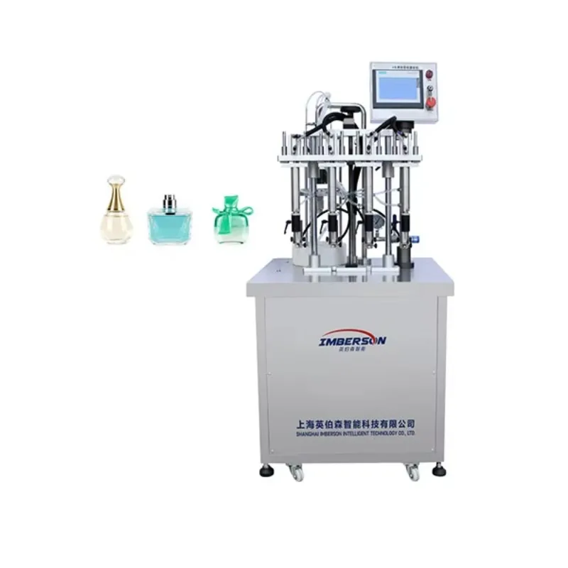 Imberson 4 Heads Automatic Perfume Filling Machine for Industry | High Speed CE Certified
Imberson 4 Heads Automatic Perfume Filling Machine for Industry | High Speed CE Certified