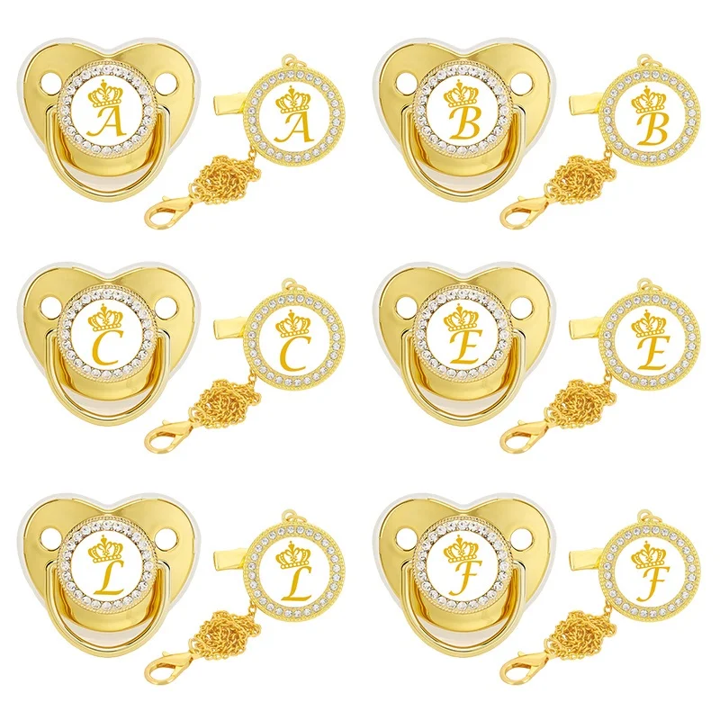 Золотая Соска с буквенным принтом для успокаивания и успокаивания детей от прорезывания зубов
Золотая Соска с буквенным принтом для успокаивания и успокаивания детей от прорезывания зубов