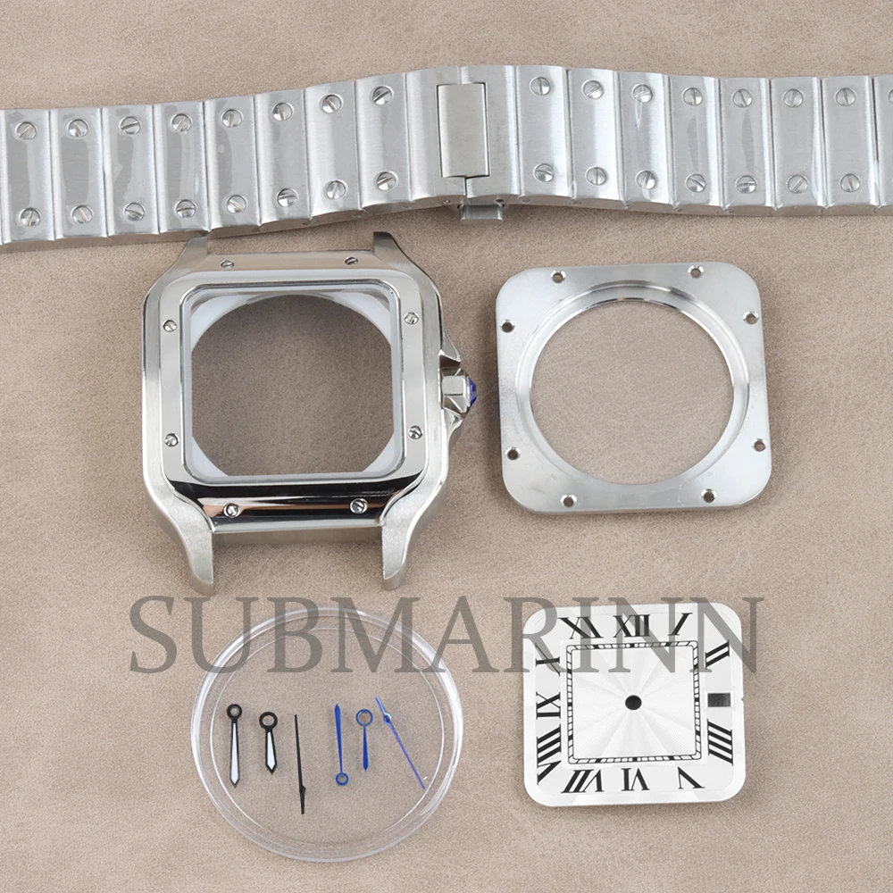 38MM NH35 Case for Santos Mod Watch Case with 27mm Roman Dial Hands Stainless Steel Strap Waterproof Fit NH35 NH36 NH38 Movement
38MM NH35 Case for Santos Mod Watch Case with 27mm Roman Dial Hands Stainless Steel Strap Waterproof Fit NH35 NH36 NH38 Movement