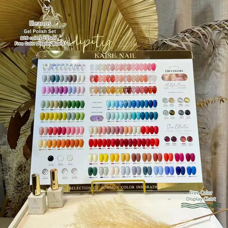 Eleanos 126pcs Gel Nail Polish Set Nail Salon With Display Card Manicure Soakoff UV LED Jelly Nail Gel Glitter Varnish Kit 15ml
Eleanos 126pcs Gel Nail Polish Set Nail Salon With Display Card Manicure Soakoff UV LED Jelly Nail Gel Glitter Varnish Kit 15ml