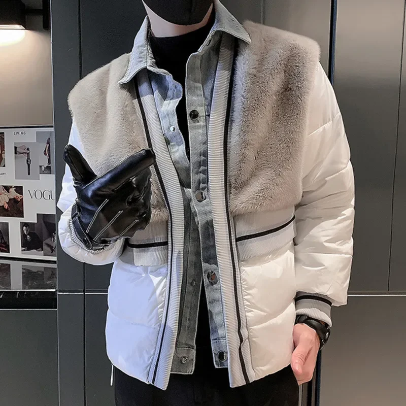 Fake Two Pieces Lamb Wool Jacket Thickened Short Mens Parka Homme Letter Coat Men Streetwear Casual Warm Winter Jacket Men
Fake Two Pieces Lamb Wool Jacket Thickened Short Mens Parka Homme Letter Coat Men Streetwear Casual Warm Winter Jacket Men