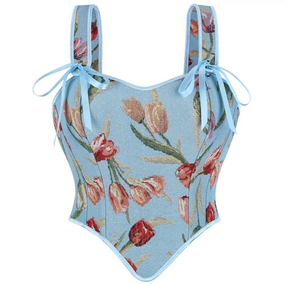 Corselet Bordado Yarn Dyed Jacquard Floral Print Fitted Top Retro Court Style French Minimalist Country Style Waist Trainer
Corselet Bordado Yarn Dyed Jacquard Floral Print Fitted Top Retro Court Style French Minimalist Country Style Waist Trainer