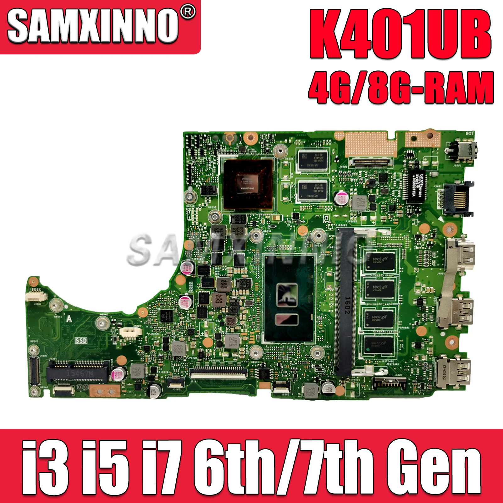 SAMXINNO K401UB Материнская плата ASUS K401UQ K401UQK A401U V401U K401U материнская плата для ноутбука i3i5 i7 6th/7th Gen 4GB/8GB-RAM GT940M
SAMXINNO K401UB Материнская плата ASUS K401UQ K401UQK A401U V401U K401U материнская плата для ноутбука i3i5 i7 6th/7th Gen 4GB/8GB-RAM GT940M