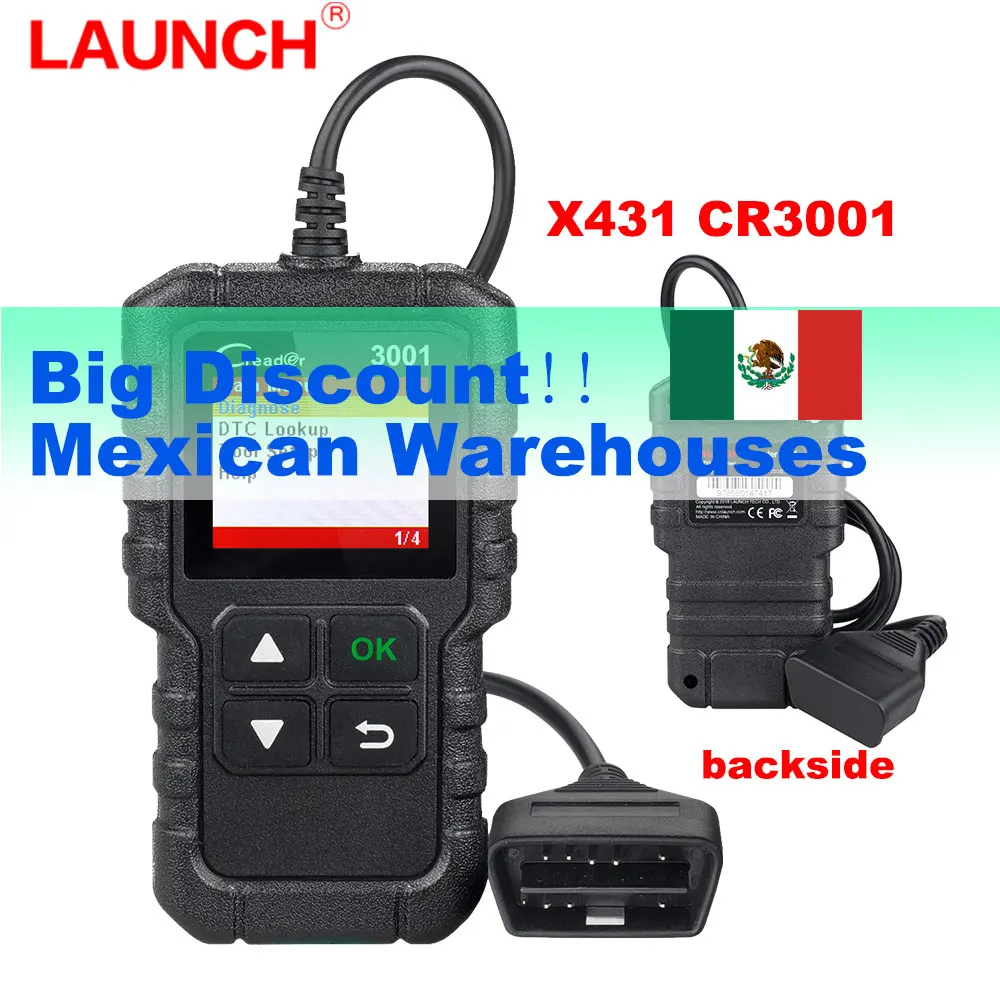 LAUNCH X431 CR3001 Автомобильный сканер OBD2 Считыватель кодов Автомобильный полный диагностический инструмент Бесплатное обновление PK ELM 327
LAUNCH X431 CR3001 Автомобильный сканер OBD2 Считыватель кодов Автомобильный полный диагностический инструмент Бесплатное обновление PK ELM 327