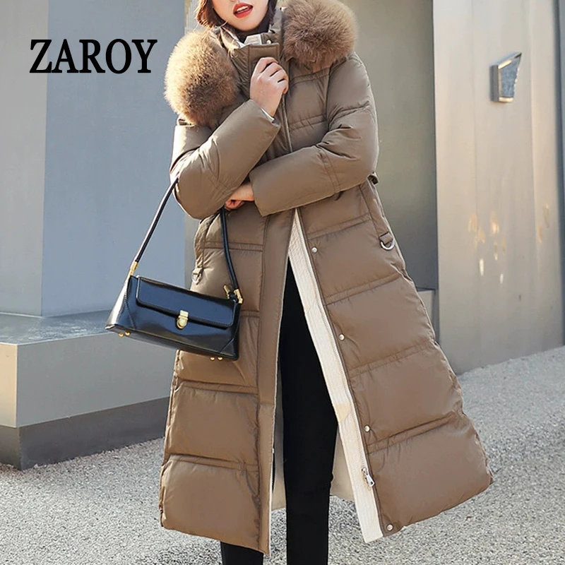 ZAROY Luxury Fur Hooded Parkas Long Jackets Winter Warm Down Cotton Overcoat Casual Loose X-long Outerwear Design Puffer кур
ZAROY Luxury Fur Hooded Parkas Long Jackets Winter Warm Down Cotton Overcoat Casual Loose X-long Outerwear Design Puffer кур
