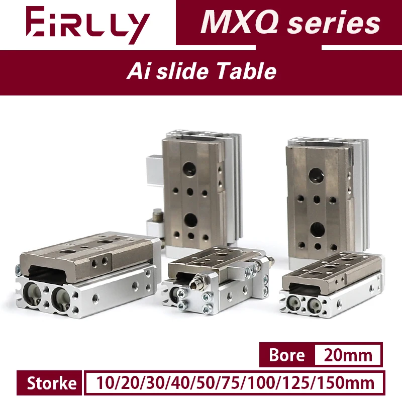 MXQ20 series air slide table dual rod rail pneumatic cylinder bore 20mm stroke 10-150mm MXQ20-125 MXQ20-50A/AS/AT/B/BS/BT
MXQ20 series air slide table dual rod rail pneumatic cylinder bore 20mm stroke 10-150mm MXQ20-125 MXQ20-50A/AS/AT/B/BS/BT