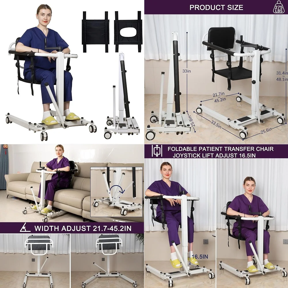 Patient Lift Transfer Chair, Foldable Power Lift Chair for Elderly and Disabled, Portable Patient Lift for Car, Bed, Toilet, Wh
Patient Lift Transfer Chair, Foldable Power Lift Chair for Elderly and Disabled, Portable Patient Lift for Car, Bed, Toilet, Wh
