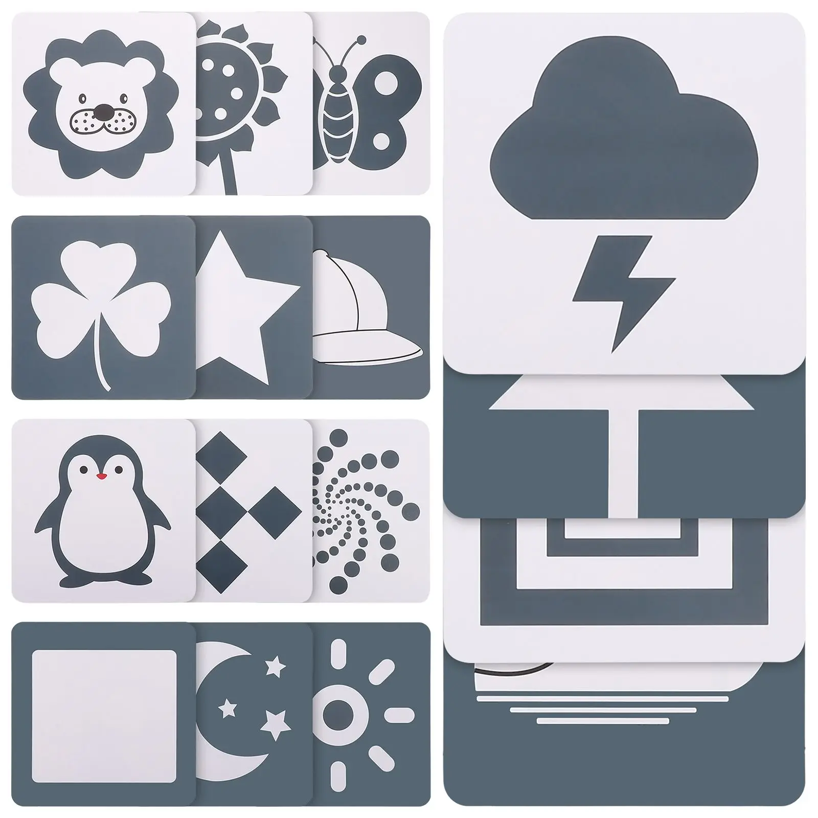 Visual Excitation Cards High Contrast Black White Flashcards Newborn Toys Baby Learning Cognitive Development Puzzle Games
Visual Excitation Cards High Contrast Black White Flashcards Newborn Toys Baby Learning Cognitive Development Puzzle Games