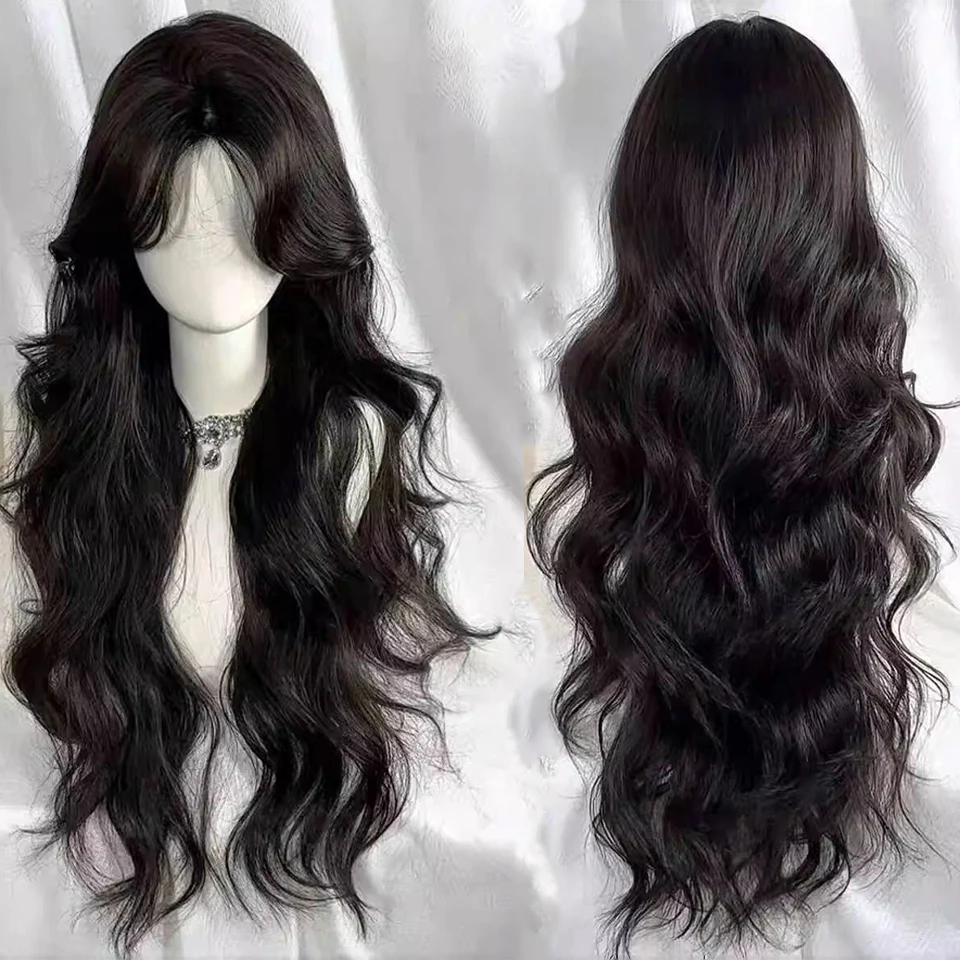 Женский парик с длинными волосами со средней частью и боковой челкой, кудри, атмосфера богини, повседневная вечеринка, полное покрытие головы 
Женский парик с длинными волосами со средней частью и боковой челкой, кудри, атмосфера богини, повседневная вечеринка, полное покрытие головы