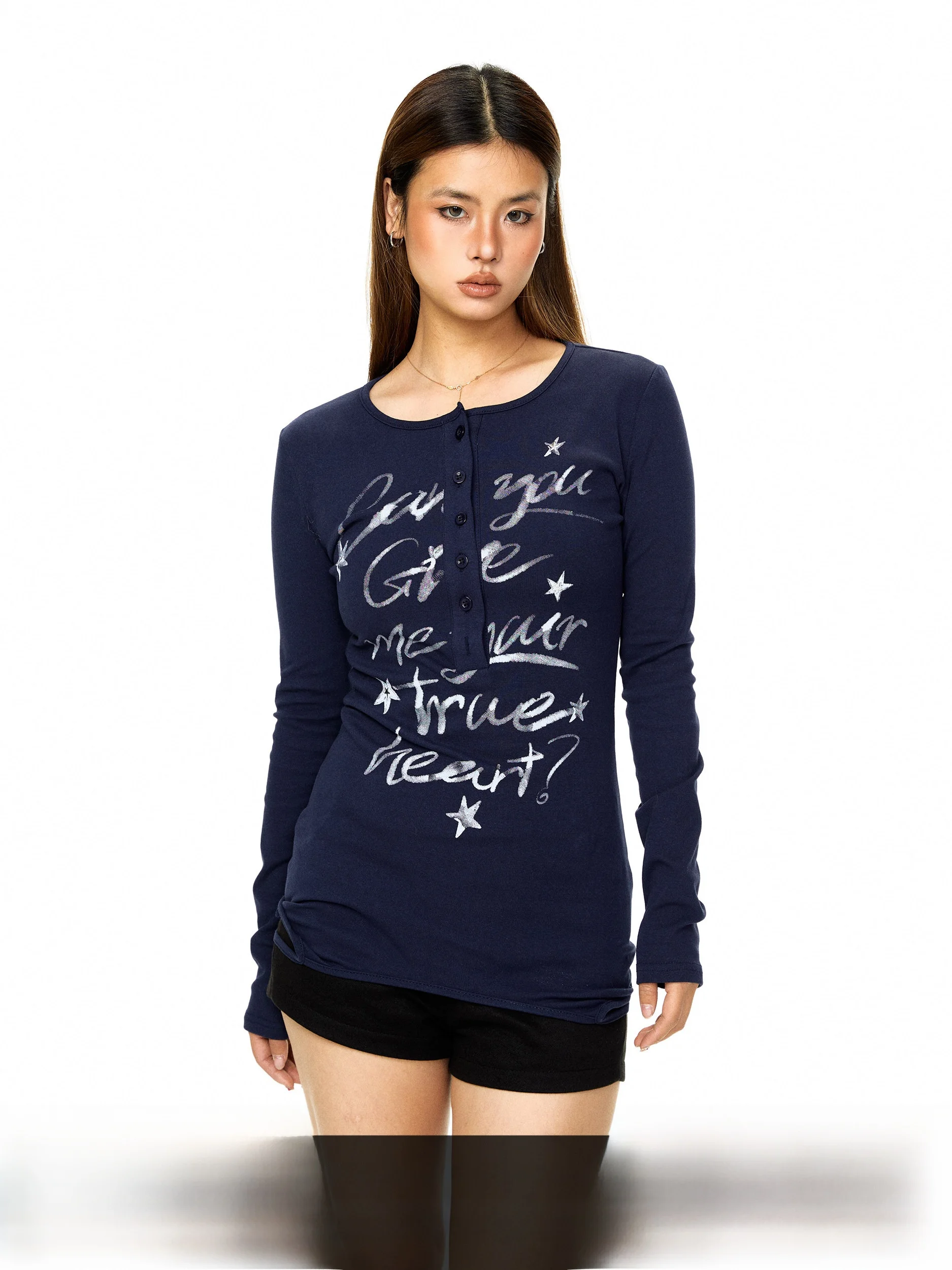 Blabb Retro Hot Girl Letter Print Long Sve Women's T-irt Slim Fit Spring Versatile oulder Level Top
Blabb Retro Hot Girl Letter Print Long Sve Women's T-irt Slim Fit Spring Versatile oulder Level Top