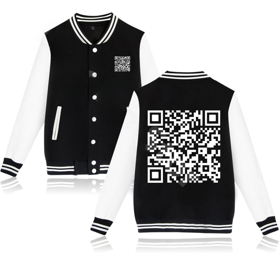 QR Code Fu You Baseball Jacket Women Men Bomber Jacket Outerwear Harajuku Streetwear Hip Hop Baseball Uniform Sports Coat 
QR Code Fu You Baseball Jacket Women Men Bomber Jacket Outerwear Harajuku Streetwear Hip Hop Baseball Uniform Sports Coat