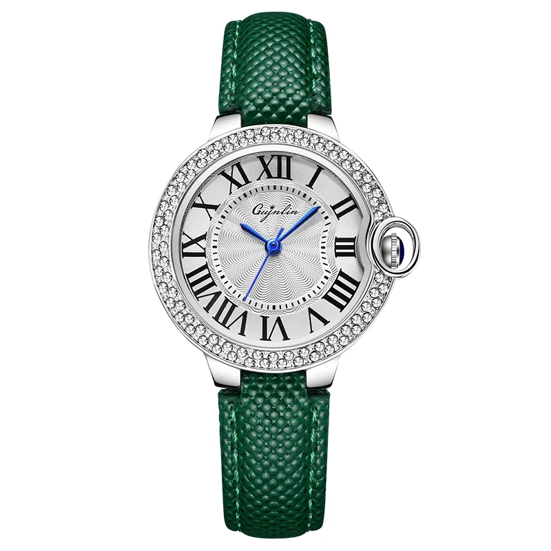 GUJNLIN Fashion Diamond Set Blue Pointer Night Glow Waterproof Women's Quartz Watch Green Belt Watch 821
GUJNLIN Fashion Diamond Set Blue Pointer Night Glow Waterproof Women's Quartz Watch Green Belt Watch 821