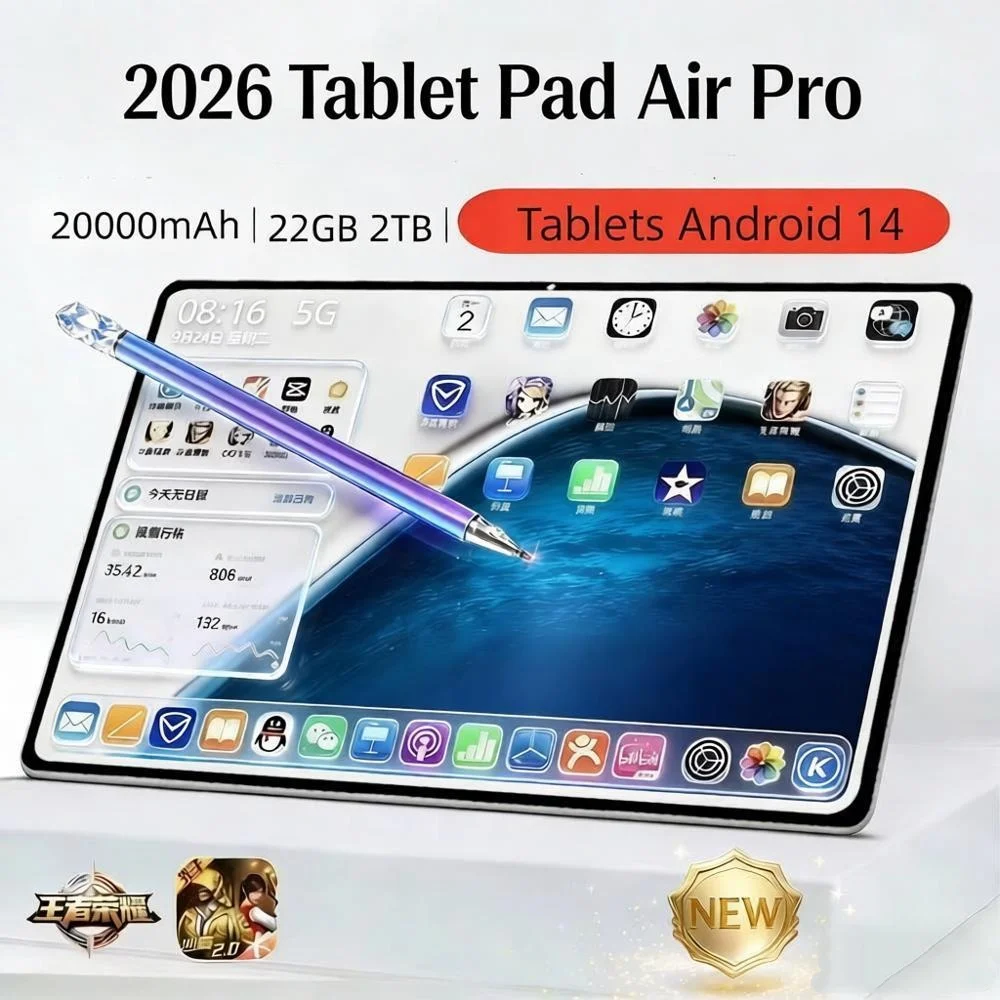 2026 Pad Air Pro Tablets Android 11 inch Tablet 20000mAh Global Version 16GB+1TB New Network 10 Core Android 14 Wifi Tablet PC
2026 Pad Air Pro Tablets Android 11 inch Tablet 20000mAh Global Version 16GB+1TB New Network 10 Core Android 14 Wifi Tablet PC