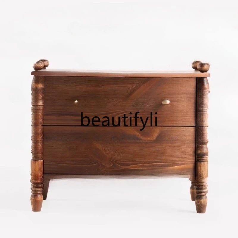 Прикроватный комод из цельного дерева для небольшой квартиры, винтажный комод, органайзер для хранения в американском стиле для гостиной
Прикроватный комод из цельного дерева для небольшой квартиры, винтажный комод, органайзер для хранения в американском стиле для гостиной