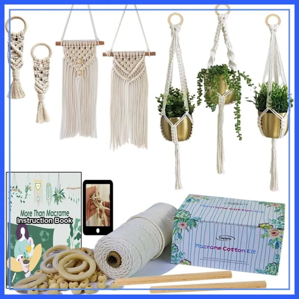 Easy Macrame Kits for Adults Beginners: Wood Beads, Rings, Dowel, Plant Hanger & Wall Hanging with Instructions
Easy Macrame Kits for Adults Beginners: Wood Beads, Rings, Dowel, Plant Hanger & Wall Hanging with Instructions