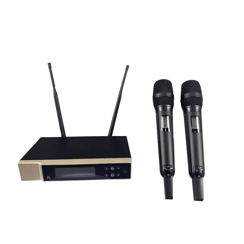 Factory Direct UHF Wireless Microphone Handheld Headset Professional Microphone System for KTV Stage Performance
Factory Direct UHF Wireless Microphone Handheld Headset Professional Microphone System for KTV Stage Performance