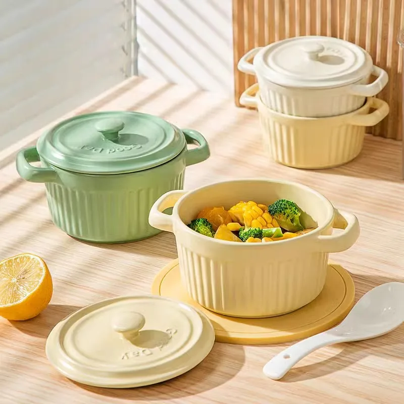 Ceramic baking creative double-ear bowl for home food supplement air fryer rice soufflé dessert bowl
Ceramic baking creative double-ear bowl for home food supplement air fryer rice soufflé dessert bowl