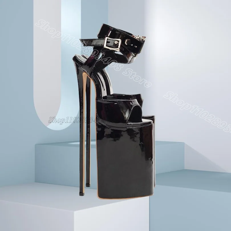 Black Peep Toe Lock Decor Sandals Patent Leather Platform Fashion Ankle Buckle Women Casual Fashion Sandals Zapatos Para Mujere
Black Peep Toe Lock Decor Sandals Patent Leather Platform Fashion Ankle Buckle Women Casual Fashion Sandals Zapatos Para Mujere