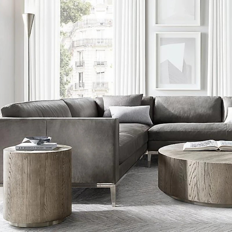 Modern light luxury neoclassical village living room furniture oak round design metal coffee table coffee table tea table
Modern light luxury neoclassical village living room furniture oak round design metal coffee table coffee table tea table