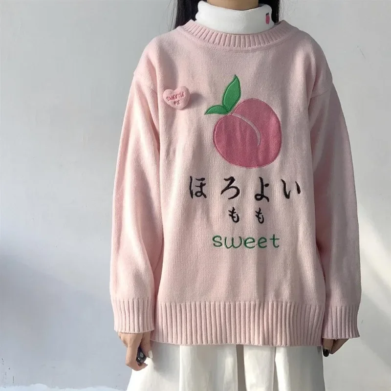 Фруктовая вышивка розовый Kawaii сладкий круглый вырез Pull Femme японский Sueter Mujer консервативный стиль Y2k женские свитера корейские пуловеры
Фруктовая вышивка розовый Kawaii сладкий круглый вырез Pull Femme японский Sueter Mujer консервативный стиль Y2k женские свитера корейские пуловеры