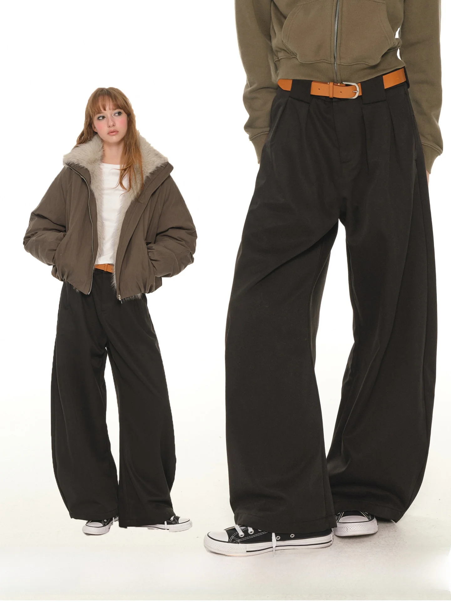 American Sle Retro Pleated Suit Pants Women's Winter New Bla Slim Wide Leg Casual Pants Commute Straight Tube Pants
American Sle Retro Pleated Suit Pants Women's Winter New Bla Slim Wide Leg Casual Pants Commute Straight Tube Pants