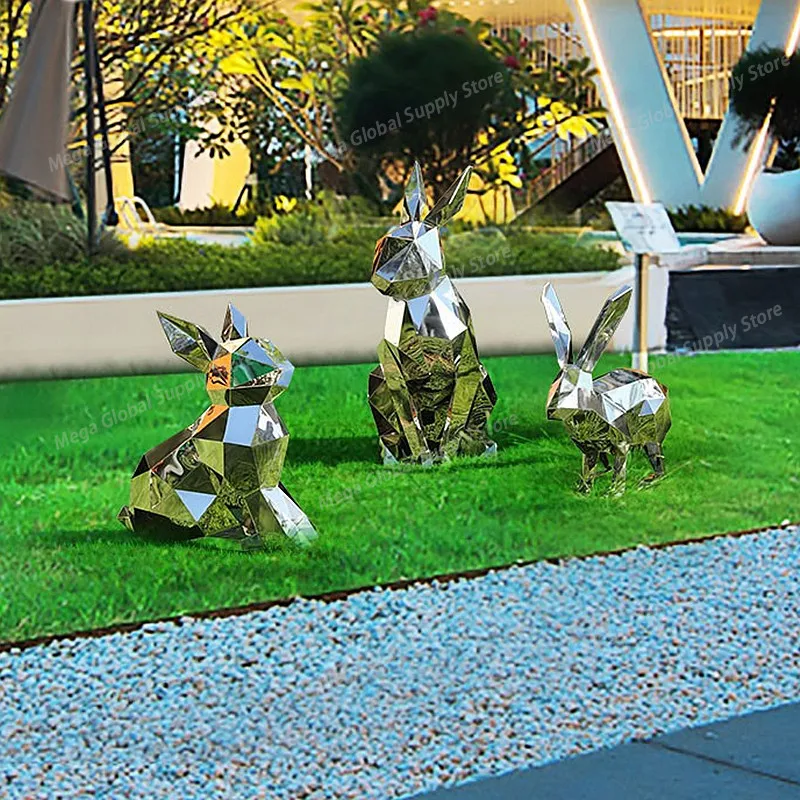 Stainless Steel Geometric Rabbit Sculpture, Park, Garden, Corridor, Outdoor Media Center, Mirror Ornaments figurine
Stainless Steel Geometric Rabbit Sculpture, Park, Garden, Corridor, Outdoor Media Center, Mirror Ornaments figurine