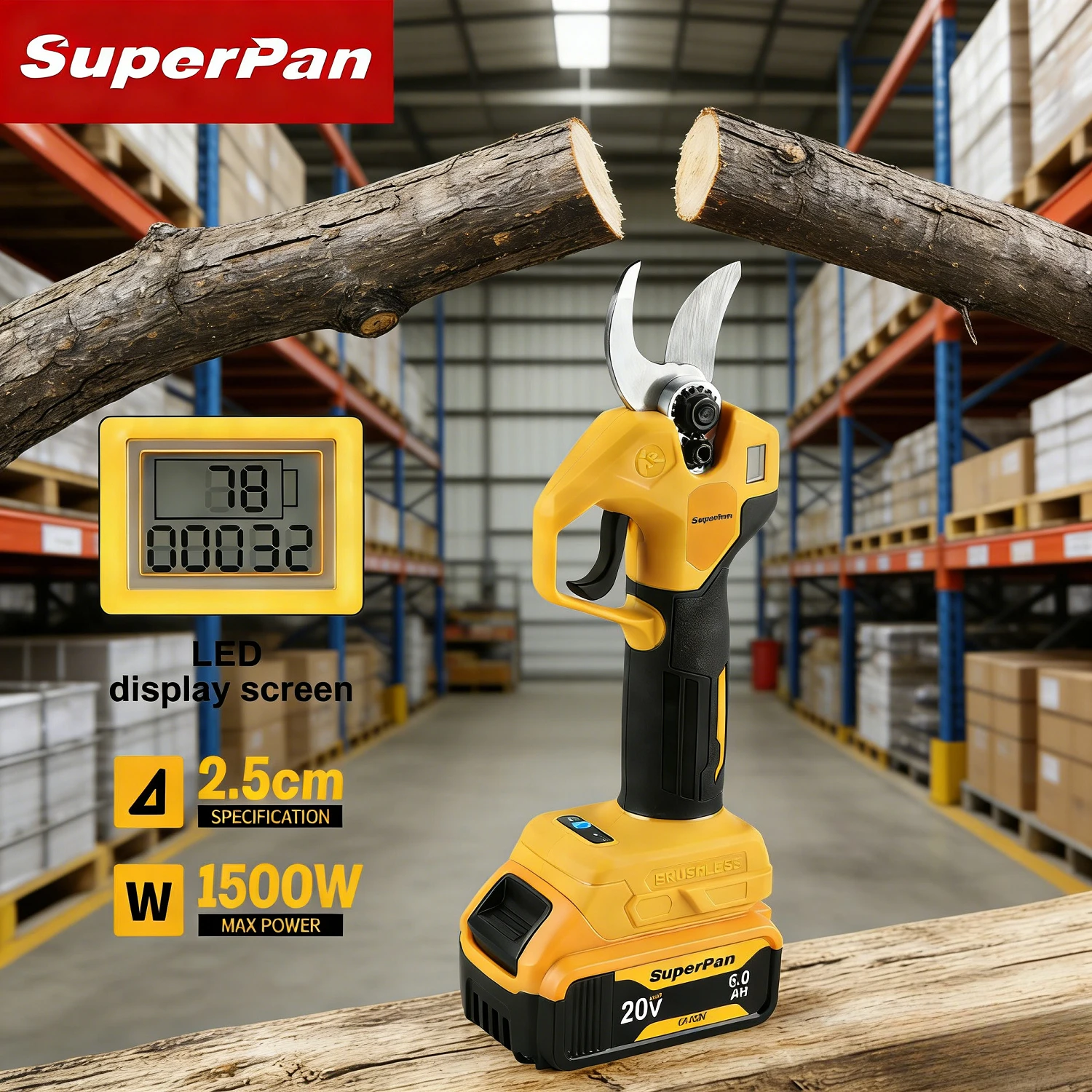 Аккумуляторные электрические секаторы SuperPan для обрезки веток, бесщеточные, 4 режима, 1500 Вт, лезвие SK5 2,5 см, для аккумулятора Dewalt 20В
Аккумуляторные электрические секаторы SuperPan для обрезки веток, бесщеточные, 4 режима, 1500 Вт, лезвие SK5 2,5 см, для аккумулятора Dewalt 20В