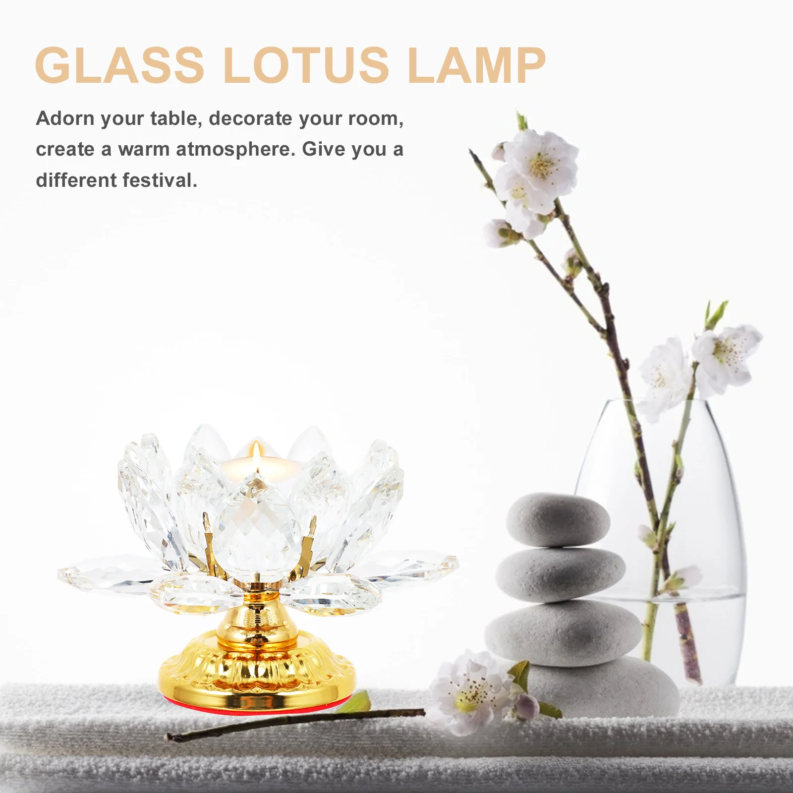 Lotus Shape Crystal Candlestick Copper Alloy Home Decoration Candlestick Buddha Supply Lotus Holder
Lotus Shape Crystal Candlestick Copper Alloy Home Decoration Candlestick Buddha Supply Lotus Holder