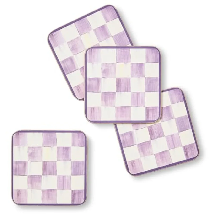 Square Cork-Back Coaster Set, Table Coasters for Drinks, Set of 4, Purple-and-White
Square Cork-Back Coaster Set, Table Coasters for Drinks, Set of 4, Purple-and-White