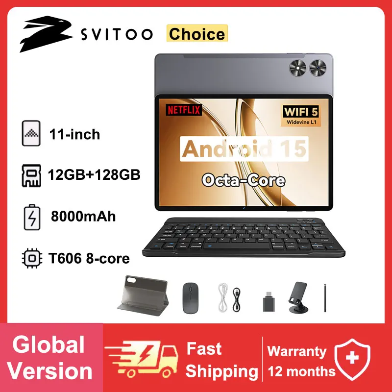 SVITOO 11 дюймов 2025 Планшет Android 15 Octa-Core T606 12 ГБ ОЗУ 128 ГБ ПЗУ 8000 мАч Батарея Type-C Widevine L1 Планшеты Глобальная версия
SVITOO 11 дюймов 2025 Планшет Android 15 Octa-Core T606 12 ГБ ОЗУ 128 ГБ ПЗУ 8000 мАч Батарея Type-C Widevine L1 Планшеты Глобальная версия