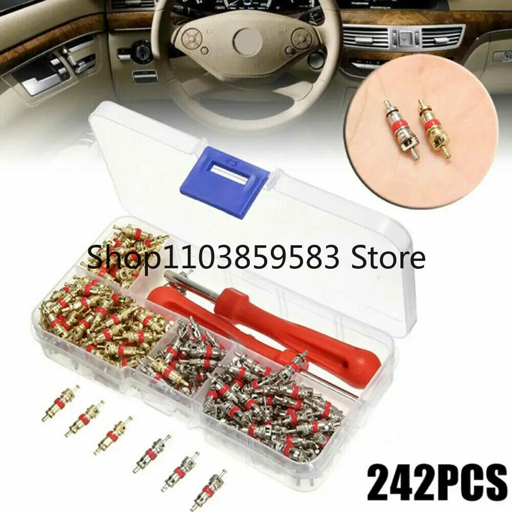 242Pcs Car Air Conditioner Valve Cores Assortment A/C AC Shrader Valve Core & Tool R134 R12 HVAC Valves Kit Auto Accessories
242Pcs Car Air Conditioner Valve Cores Assortment A/C AC Shrader Valve Core & Tool R134 R12 HVAC Valves Kit Auto Accessories
