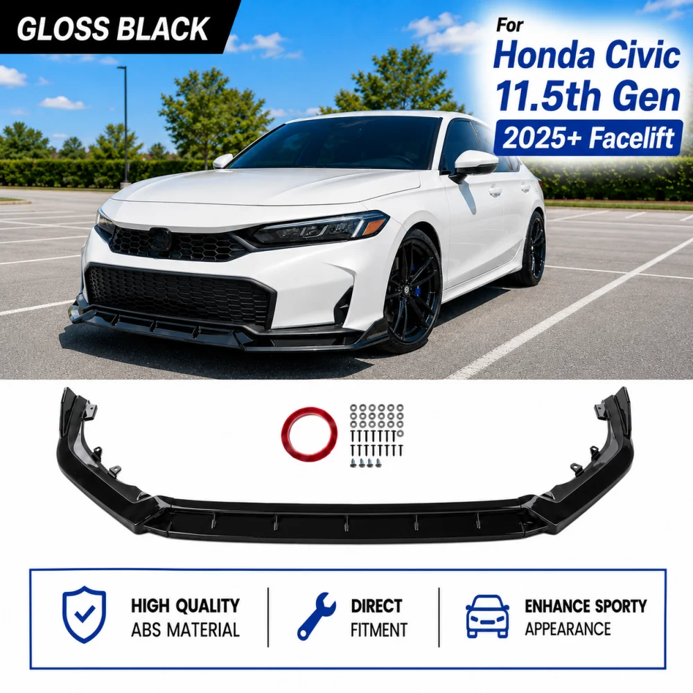 For Honda Civic Sedan Hatch 2025-Up Glossy Black Front Bumper Lip Splitter ABS
For Honda Civic Sedan Hatch 2025-Up Glossy Black Front Bumper Lip Splitter ABS