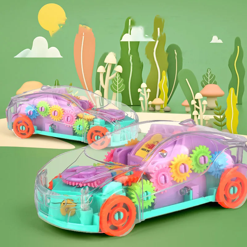 Electric Gear Car Transparent Plastic Cartoon Luminous Model Gimbal Music Lighting Toys for Boys Children Birthday Gift
Electric Gear Car Transparent Plastic Cartoon Luminous Model Gimbal Music Lighting Toys for Boys Children Birthday Gift