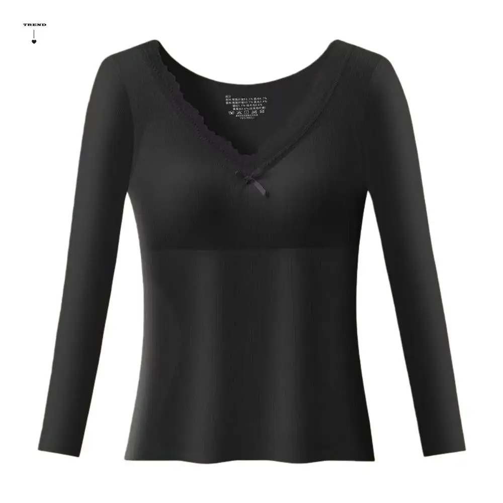 Кружевная женская шерстяная термоодежда, невидимое шерстяное флисовое термобелье с v-образным вырезом, теплые длинные топы, майка
Кружевная женская шерстяная термоодежда, невидимое шерстяное флисовое термобелье с v-образным вырезом, теплые длинные топы, майка