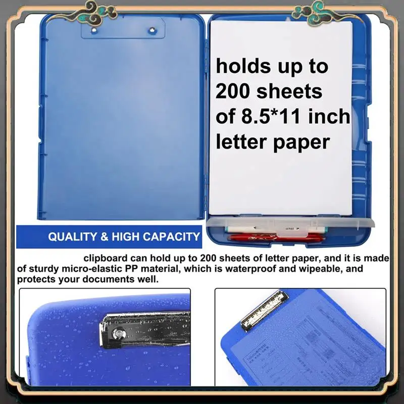 ASMA-Clip Board Органайзер Буфер обмена с хранилищем Буфер обмена для кормления Складная папка для файлов Пластиковый буфер обмена (синий) Прочный
ASMA-Clip Board Органайзер Буфер обмена с хранилищем Буфер обмена для кормления Складная папка для файлов Пластиковый буфер обмена (синий) Прочный