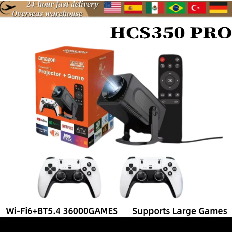 HCS350 Pro Retro Projection Game Console HD Video Quad Core ARM Cortex-A53 WIFI 720P Android12 Portable Smart Projector Gifts
HCS350 Pro Retro Projection Game Console HD Video Quad Core ARM Cortex-A53 WIFI 720P Android12 Portable Smart Projector Gifts
