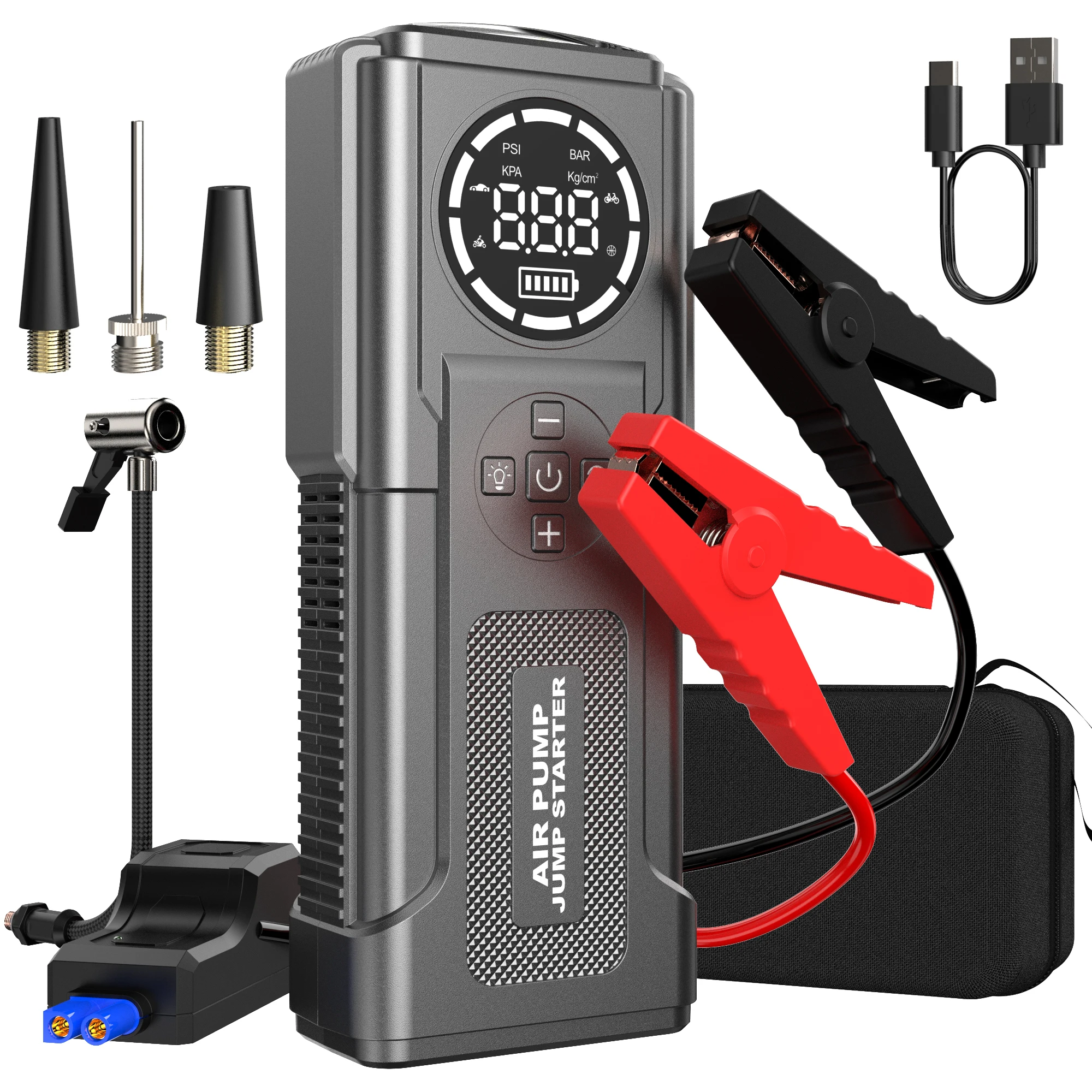 240000mAh 4000A Car Jump Starter Power Bank Portable 150PSI Air Pump Car Battery Emergency Boosters Starting Device Car Starter
240000mAh 4000A Car Jump Starter Power Bank Portable 150PSI Air Pump Car Battery Emergency Boosters Starting Device Car Starter