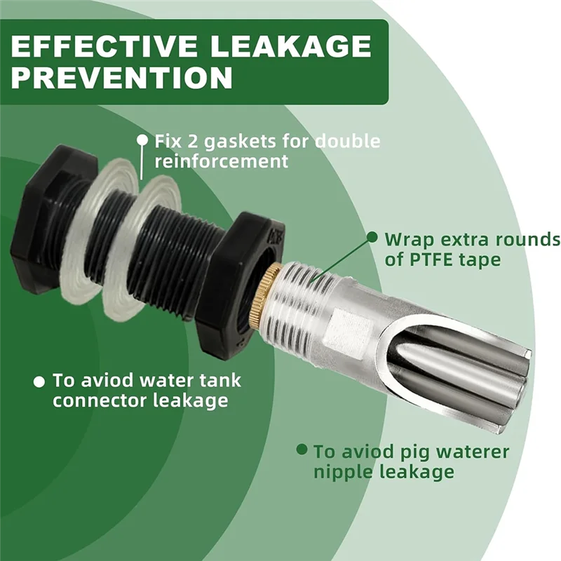 ABXF-5PCS Pig Waterer Nipples, Automatic Pig Nipple Water Drinker For Barrel, Stainless Steel Pig Waterer System
ABXF-5PCS Pig Waterer Nipples, Automatic Pig Nipple Water Drinker For Barrel, Stainless Steel Pig Waterer System