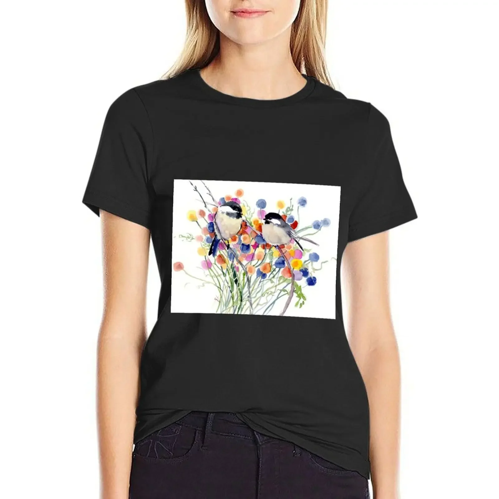 Chickadees and Flowers T-Shirt quick drying cute clothes sweat plain tight shirts for Women
Chickadees and Flowers T-Shirt quick drying cute clothes sweat plain tight shirts for Women