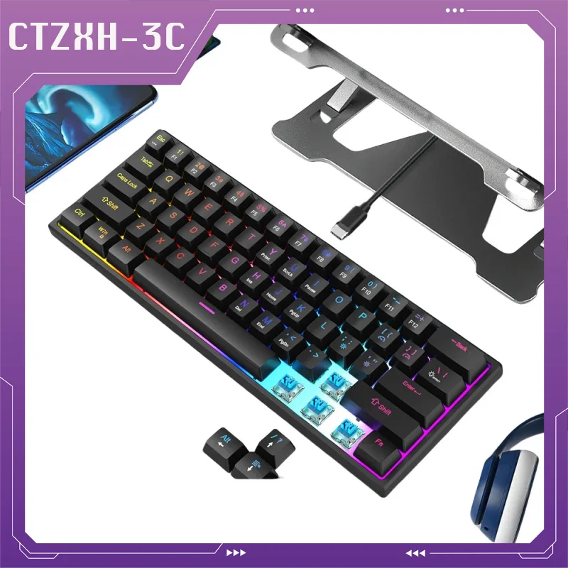 Клавиатура Механическая K61 Проводная, мини-клавиатура с зелеными осями, Rgb, для киберспорта, игровая, светящаяся, для ноутбука, компьютера
Клавиатура Механическая K61 Проводная, мини-клавиатура с зелеными осями, Rgb, для киберспорта, игровая, светящаяся, для ноутбука, компьютера